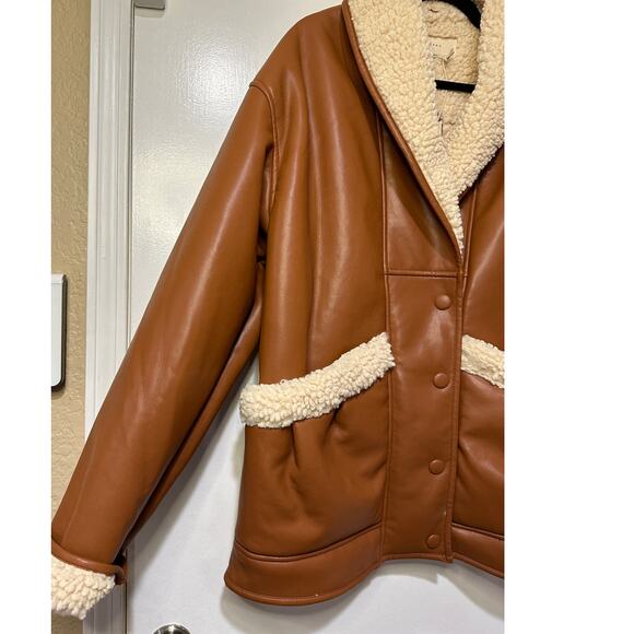 Blank NYC Rainmaker Sherpa Jacket Faux Fur Backing & Trim Size Large NWT Cozy - Picture 5 of 16